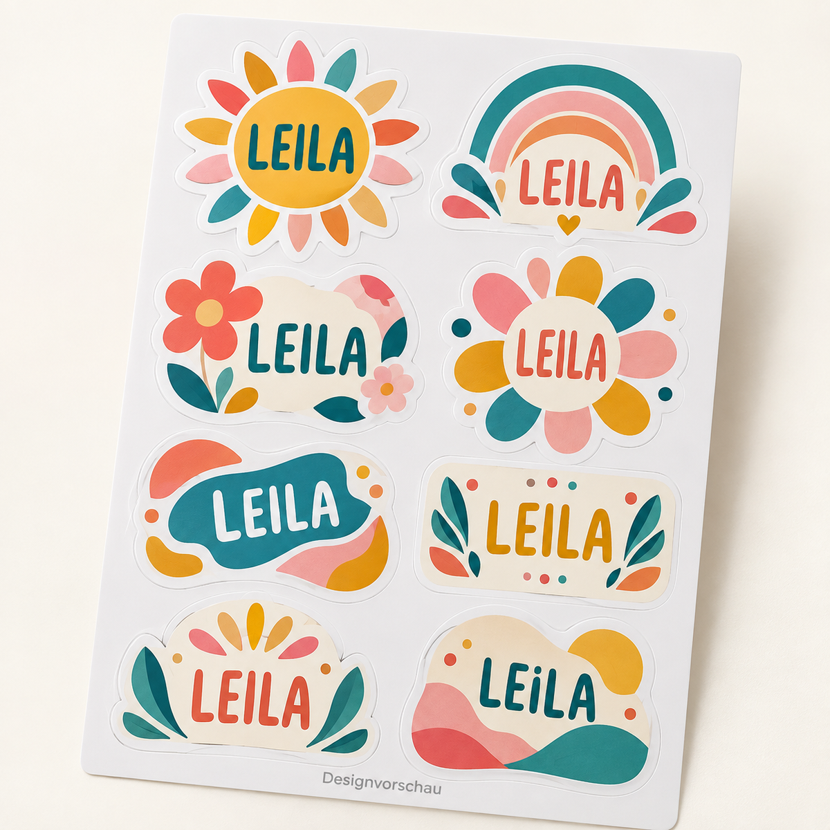 Designvorschau – Stickerbogen mit deinem Wunschmotiv