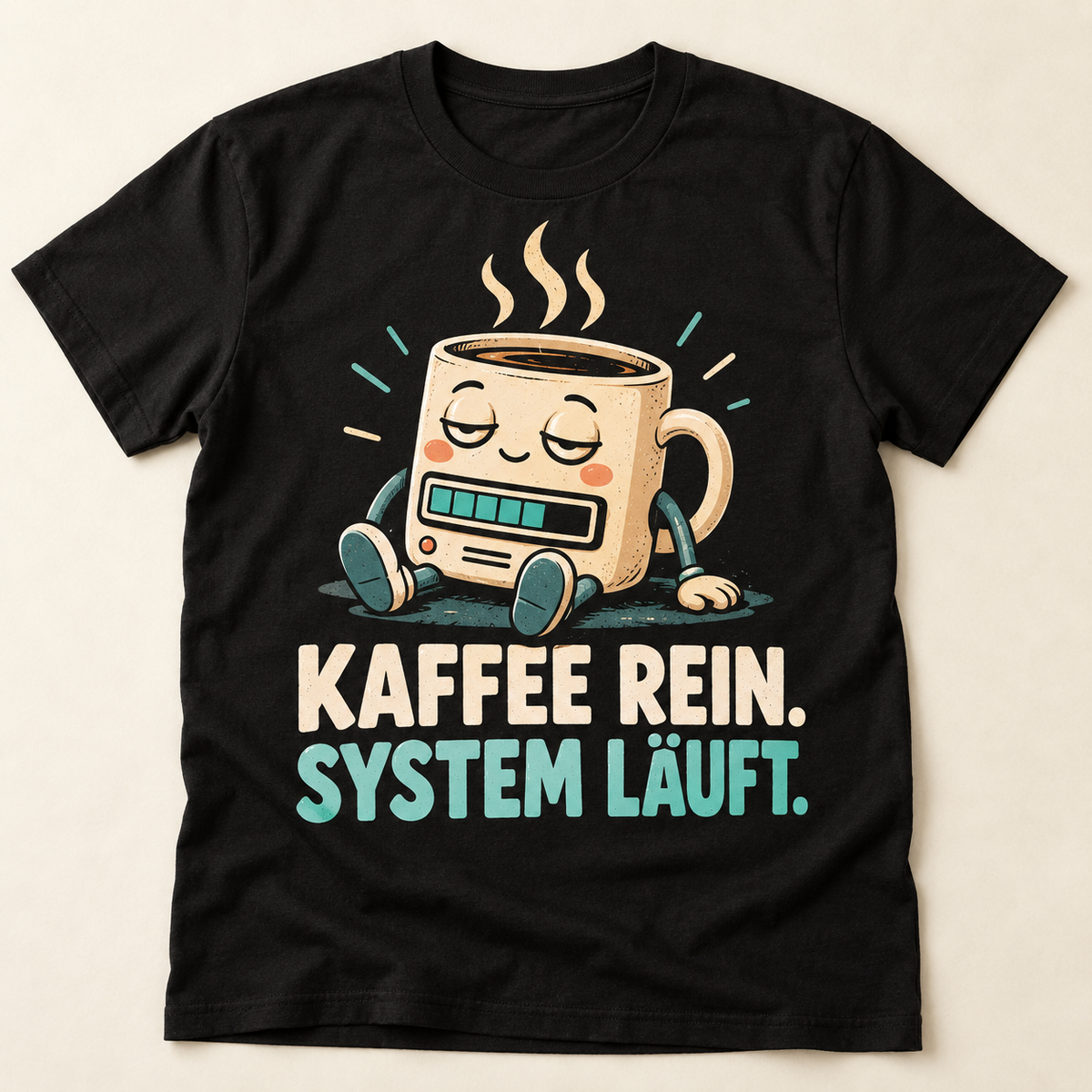 Designvorschau: Kaffee rein. System läuft.