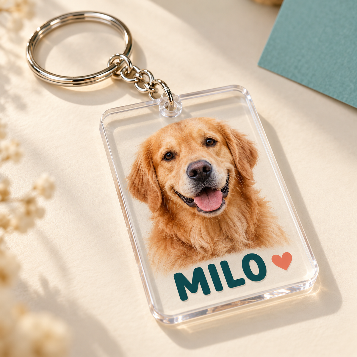 Designvorschau: Haustierfoto mit Wunschname MILO